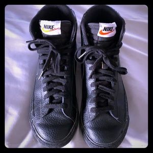 Nike Black Leather High Tops